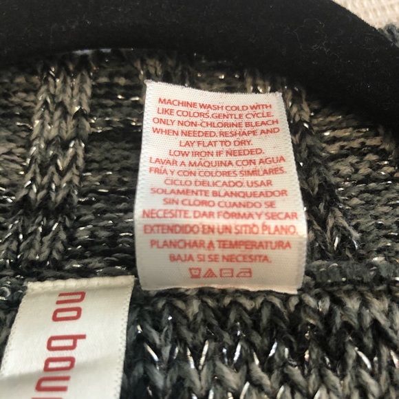 NOBO Gray Sparkly V-neck Sweater - Picture 6 of 8